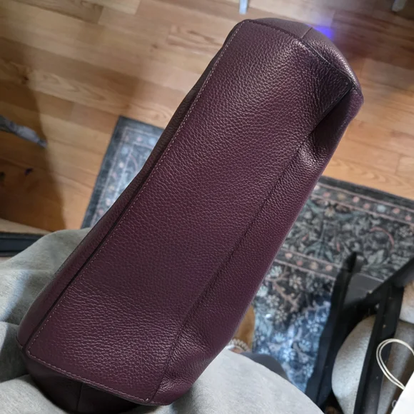 Coach Hallie Eggplant Purple Leather Women's Bag - Picture 11 of 12